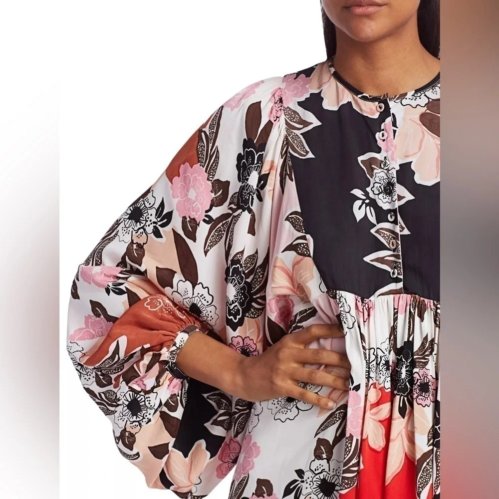 BYTIMO floral puff sleeve mini dress XS - Picture 2 of 13